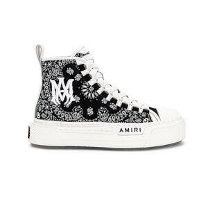 Amiri Patterned Black And White Bandana Court High Top Sneakers Size EU 38 / US